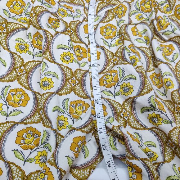 Antik Batik Tanissa Oversized Harem Pant Cotton Poplin REtro Yellow Floral Large - Picture 15 of 16